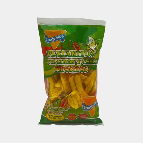 Tor-Ti-Chips Platanitos con limón y chile 5oz – snack picante y cítrico