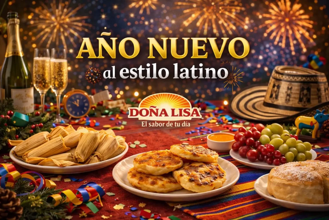 Celebración de Año Nuevo al estilo latino con comida tradicional y sabores centroamericanos en Estados Unidos