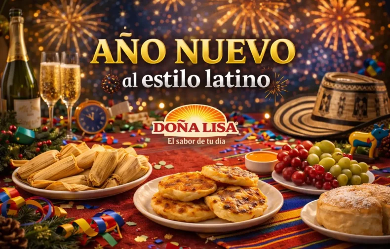 Celebración de Año Nuevo al estilo latino con comida tradicional y sabores centroamericanos en Estados Unidos