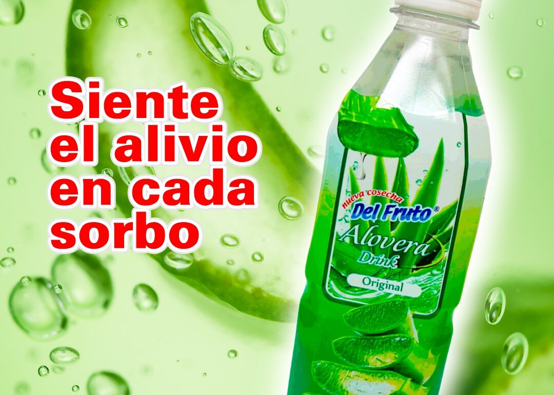 Botella de Aloe Original 500ml Del Fruto bebida refrescante natural con trozos de aloe