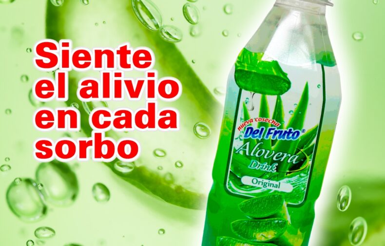 Botella de Aloe Original 500ml Del Fruto bebida refrescante natural con trozos de aloe