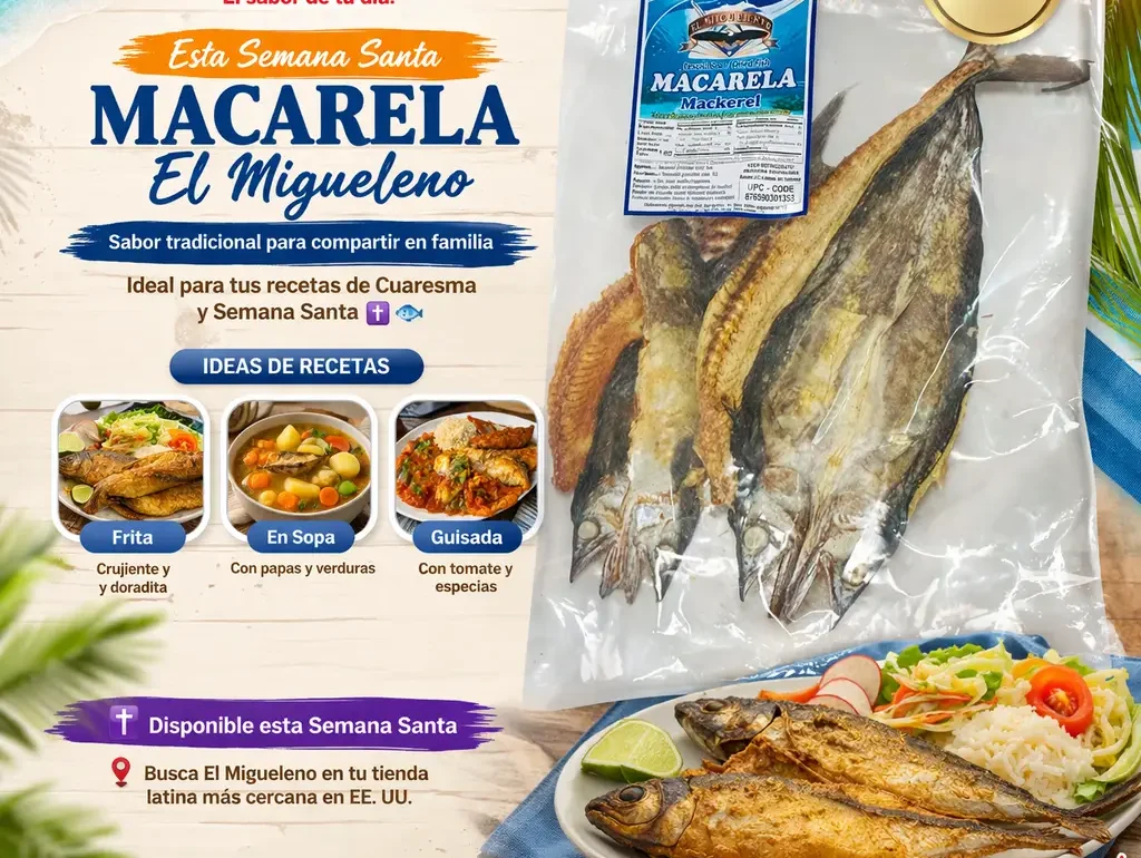 Macarela seca El Migueleno de Doña Lisa empacada al vacío, ideal para recetas tradicionales de Semana Santa