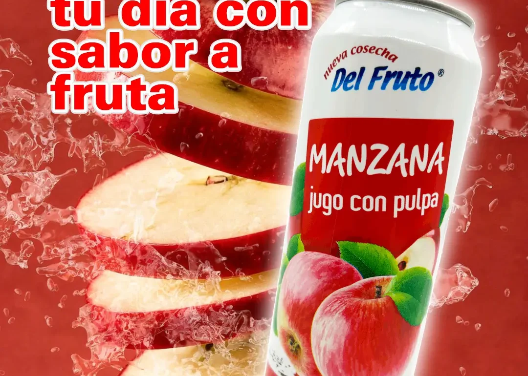 Botella de néctar de manzana con pulpa Del Fruto bebida refrescante natural