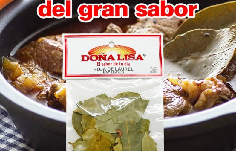 Hoja de laurel Doña Lisa utilizada para preparar recetas tradicionales latinas