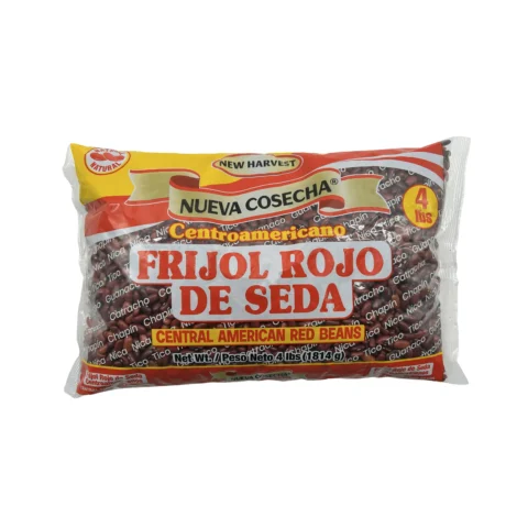 Empaque de Frijol Rojo de Seda Centroamericano Nueva Cosecha 4 lb, ideal para preparar recetas tradicionales de la cocina centroamericana.