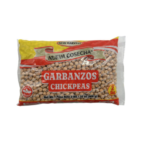 Garbanzos Nueva Cosecha 2 lb, ideales para preparar recetas tradicionales latinas como sopa de garbanzos, ensaladas y guisos en Estados Unidos.