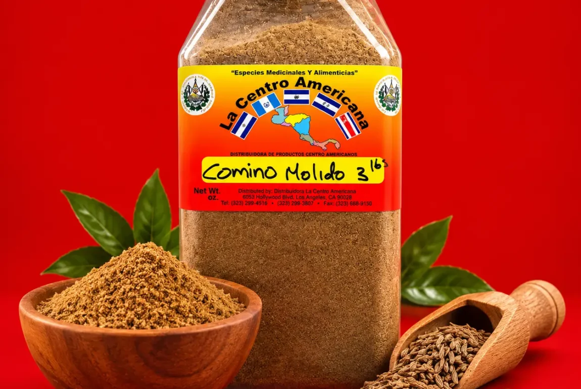 Comino molido La Centro Americana de 3 libras, especia tradicional para condimentar carnes, sopas y comidas latinas.